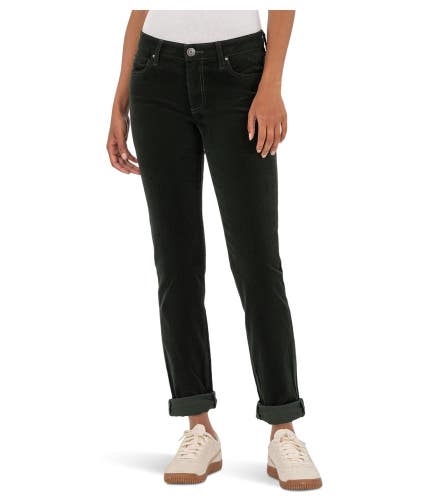 KUT from the Kloth Catherine Boyfriend Pants Women's 6 Black Corduroy GBO3494