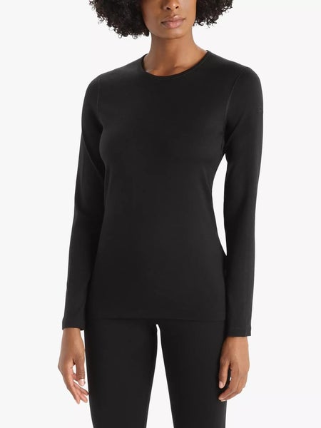 Icebreaker 200 Oasis Base Layer Top Women's M Black Merino Long Sleeve GBO3469