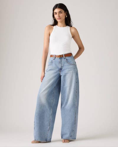 Levi's Super Baggy Barrel Jeans Women 30x32 Table Talk Denim Medium Wash GBO3507