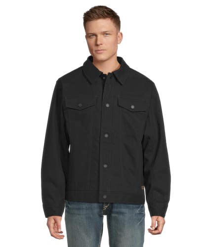Ariat Rancher Jacket Men's XL Black Canvas Collared Snap Button Front GBO3473
