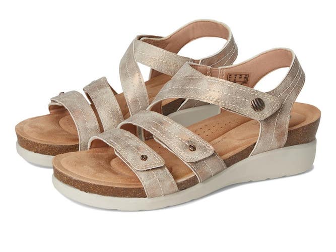 Clarks Calenne Clara Sandals Women's US 9.5 M Bronze Leather Strappy MEW2420