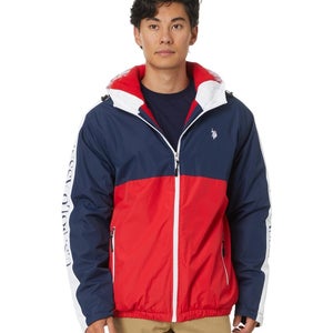 U.S. Polo Assn. Windbreaker Jacket Men's M Multi Colorblock Fleece Lined FROG760