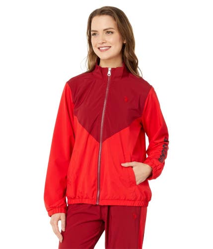 U.S. Polo Assn. Track Jacket Women's XL University Red Full Zip Outdoor FROG772