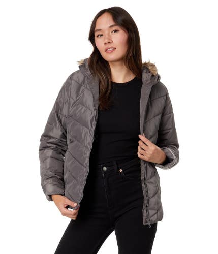 U.S. Polo Assn. Chevron Puffer Jacket Women's Small Castle Rock Zip Up FROG711