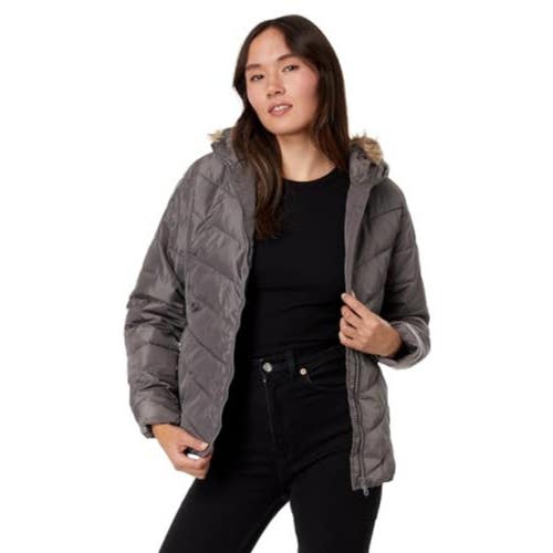 U.S. Polo Assn. Puffer Jacket Women Castle Rock Chevron Quilted Full Zip FROG773