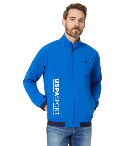 U.S. Polo Assn. Track Jacket Men's Small Blue USPA Sport Print Full Zip FROG735