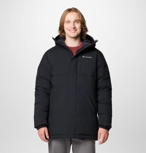 Columbia Aldercrest II Parka Jacket Men's Large Black 650-Down Full Zip FROG686
