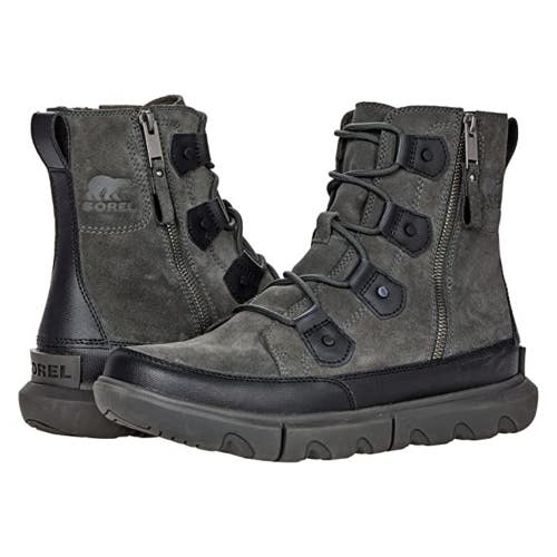 Sorel Explorer 2004651-010 Boot Men 10.5 Black Dual Zip Waterproof Ankle RHS9451
