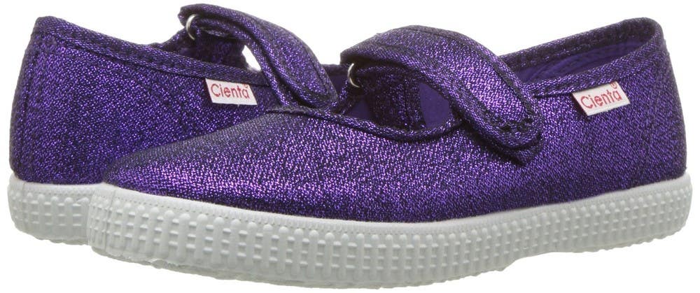 Cienta 56013-45 Flats Toddlers 5 Purple Glitter Canvas Slip On Mary Jane RHS9430