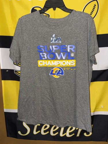 Nike NFL Football Los Angeles Rams Super Bowl LVI Champions T Shirt Women’s