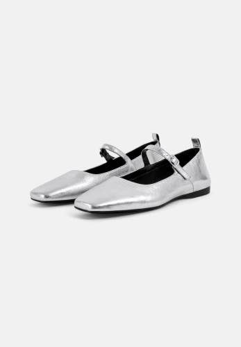 Vagabond Delia Flats Women's US 8 E Silver Leather Square Toe Mary Jane RHS9473