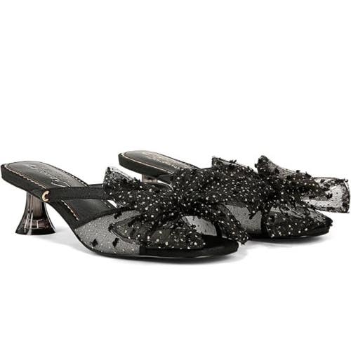 Circus NY by Sam Edelman Natalina Sandals Womens 8 M Black Kitten Heel RHS9433