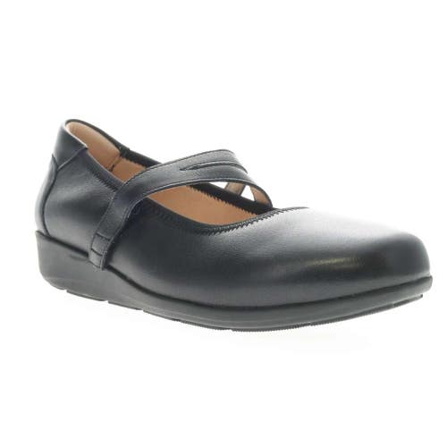 Propet Yara WCX023L Flat Womens 7.5 B Black Leather Round Toe Mary Jane ZOGG3849