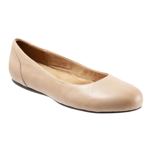 Softwalk Sonoma Ballet Flat Womens US 7 Mocha Leather Round Toe Slip On ZOGG3896