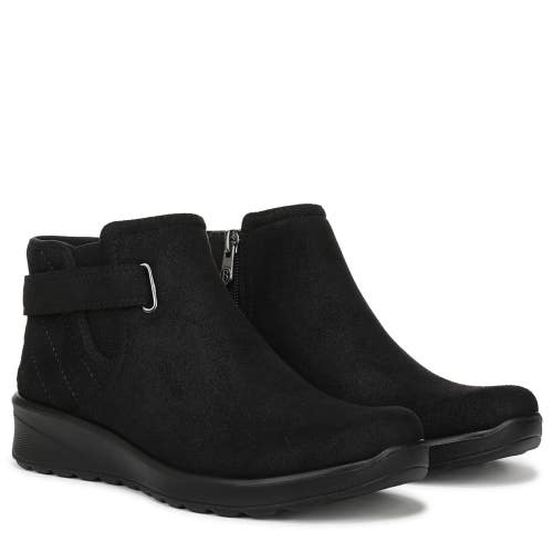 LifeStride Gaze Boot Womens 7.5 B Black Round Toe Side Zip Ankle Bootie ZOGG3853