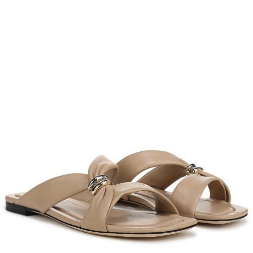 Vince Vilma Sandals Women's US 8 M Warm Almond Leather Square Toe Slide ZOGG3852