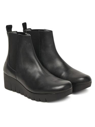 Fly London VAZE177FLY P145177000 Womens 9-9.5 Black Leather Ankle Boots ZOGG3824