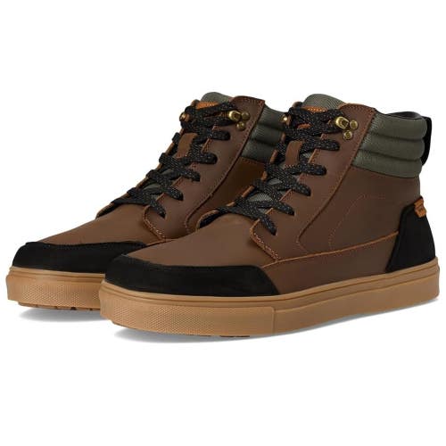 Sanuk Post Up Sneaker Mens 9 D Brown Black Leather Round Toe Ankle Boot ZOGG3873