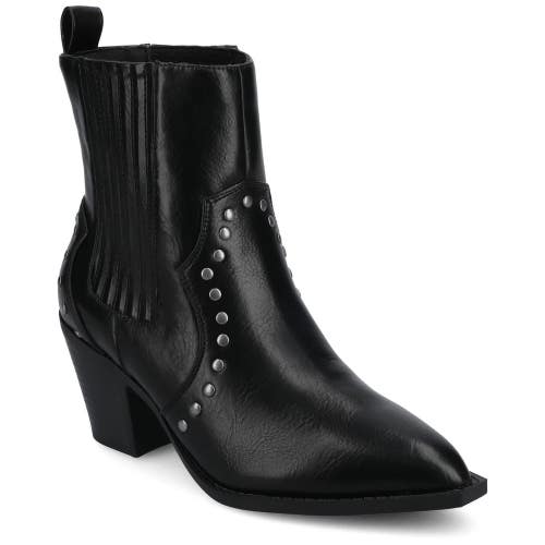 Journee Collection Braylee Women's US 8 M Black Studded Western Bootie ZOGG3871