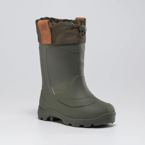 Kamik Tundra JR Kids 8 M Khaki Round Toe Waterproof Mid-Calf Rain Boots ZOGG3844