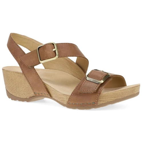 Dansko Trinity Sandal Womens 8.5-9 Tan Leather Open Toe Wedge Slingback ZOGG3807
