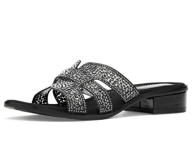 David Tate Cristal HSS26-175 Sandals Womens 7 W Black Open Toe Slip On ZOGG3842
