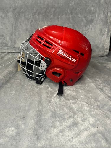 Red Medium Bauer IMS 5.0 Helmet (Used)
