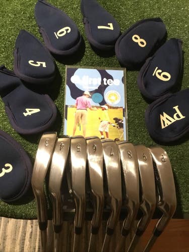 Mizuno MP-64 Grain Flow Forged Irons Set (3-PW) Stiff S300 Steel & Head Covers