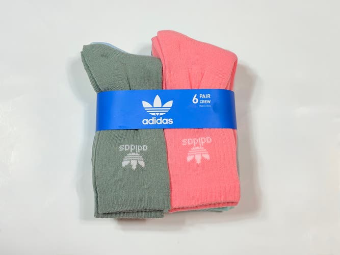 Adult Unisex Medium Adidas Originals cushioned crew Socks (New) multicolor