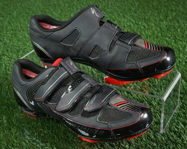 SPECIALIZED SPORT BICYCLE BIKE CYCLING SHOES, BLACK / RED, US MENS 7.5