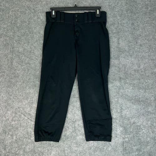 Under Armour Mens Football Pants Medium Black White Snap Button 3/4 Length ^ A41