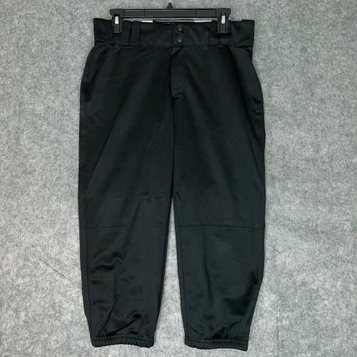 Under Armour Mens Football Pants Large Black White Snap Button 3/4 Length ^ A42