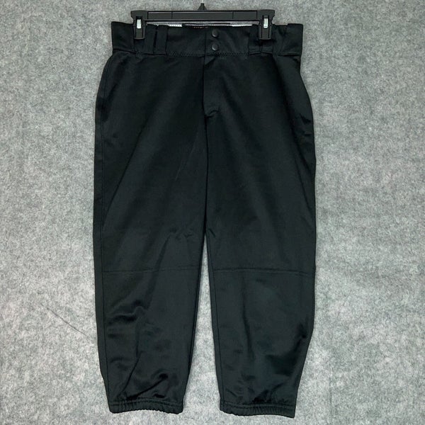 Under Armour Mens Football Pants Large Black White Snap Button 3/4 Length ^ A42