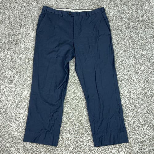 Santorelli Pants Mens 38x26 Blue Wool Dress Luxury Serge Italy Romeo Business