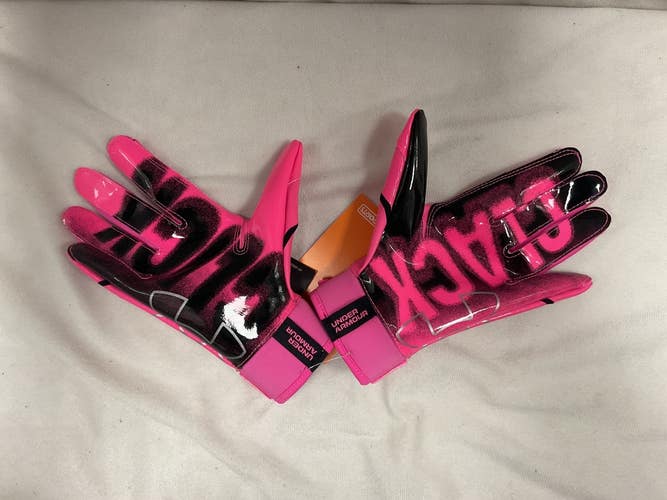 Used Under Armour CLICK CLACK FB Gloves Pink Youth 11490-S000277457