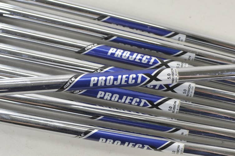 Project X Chrome Rifle 5.0 Senior Flex 7pc Iron Shaft Set .355 Steel #225766