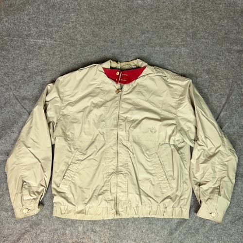 Members Only Mens Jacket Extra Large Long Beige Lined Classic Logo Golf Casual