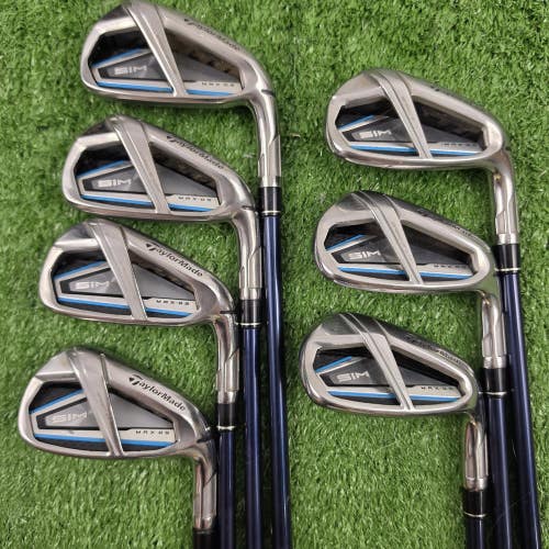 TaylorMade SIM MAX OS Iron Set 5-PW AW Ventus Blue 5-A Senior Graphite RH
