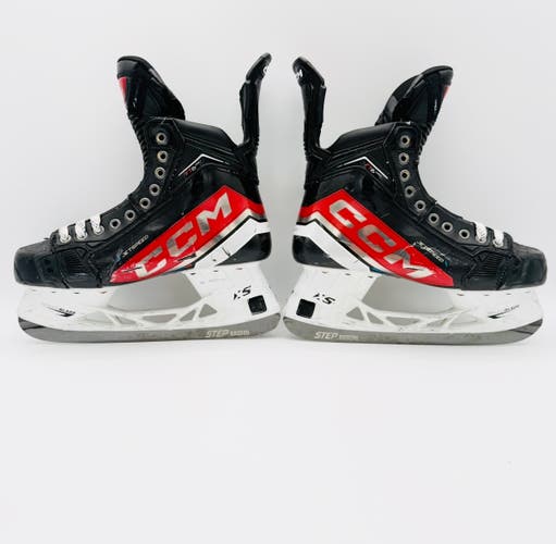 Custom Red CCM JetSpeed FT6 Pro Hockey Skates-8 D/A-271-XS Runner W/ Black StepSteel