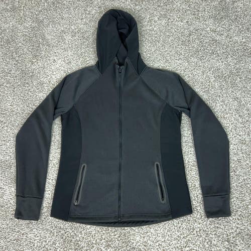 Under Armour Jacket Womens XL Black Fitted Full Zip Hooded Athletic Sweatshirt