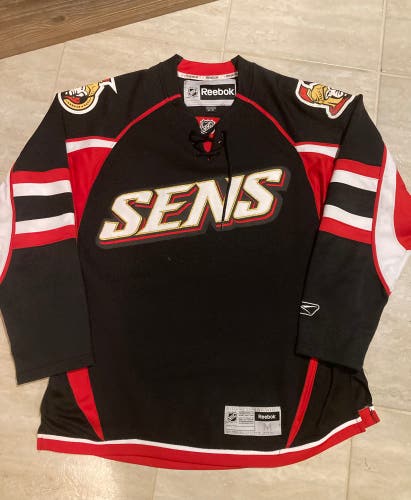 Reebok Ottawa Senators Black "SENS" Alternate/Third Jersey - M