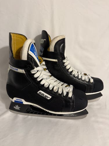 RARE CLASSIC MENS BAUER SUPREME CUSTOM 1009 HOCKEY SKATE SIZE 10.5 EUC MADE in CANADA
