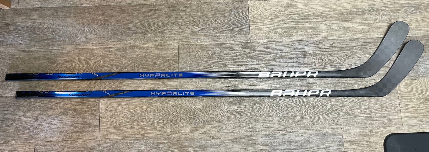 New 2-Pack Bauer NHL Pro Stock AG5NT(dressed as blue Hyperlite 2) LH Hockey Stick P29 87 Flex (New)