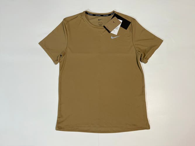Small Men's Nike Shirt (New) Nike Miler Men's Dri-FIT Short-Sleeve Running Top DV9315-297 beige
