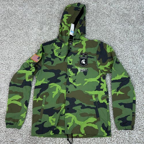 Michigan State Spartans Jacket Mens Medium Camo NCAA Football Nike Military Top