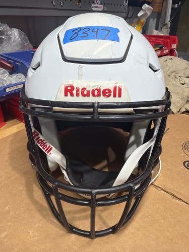 USED RIDDELL FLEX ADULT HELMET - MEDIUM - WHITE METALLIC