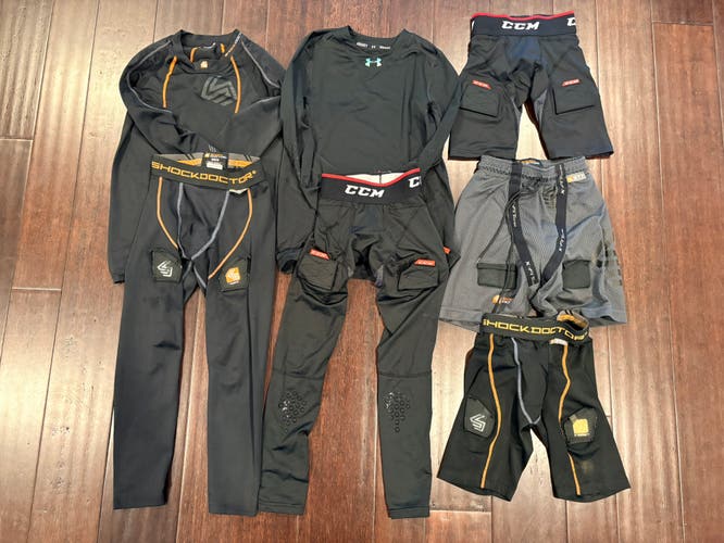 *LOT* Black Small Boys Shock Doctor/CCM//UA Compression (Used)