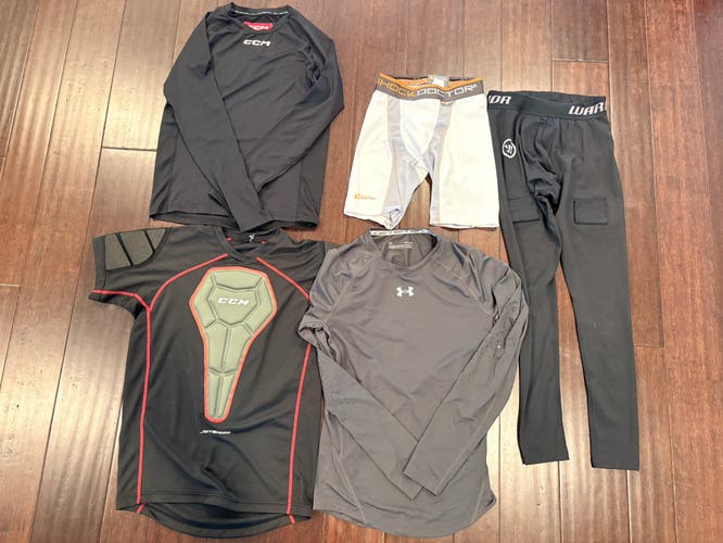 *LOT* Black Large Boys CCM/Warrior/UA/Shock Doctor Compression (Used)