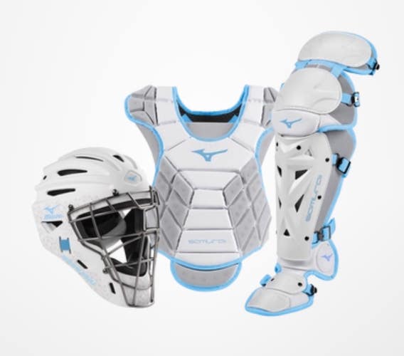New WHITE-LIGHT BLUE SAMURAI (14-15) WOMEN CATCHER SET 11834-MIZ3804210055