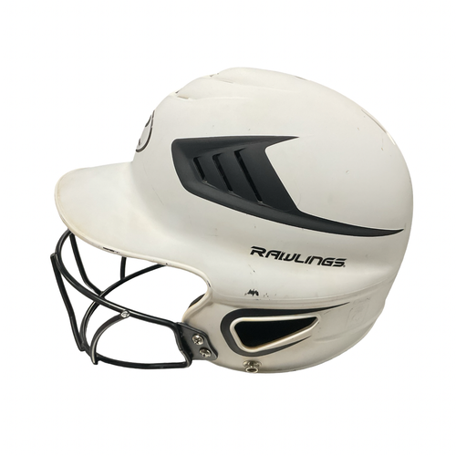 Used Rawlings 6 1/2- 7 1/2 Batting Helmet w/Mask White One Size 11834-S000056981